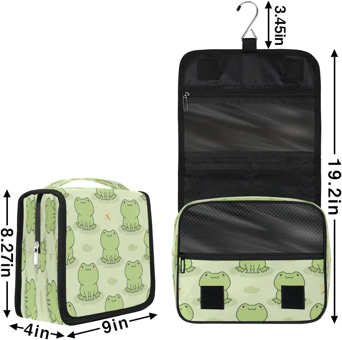 Cute Frog Hanging Toiletry Bag Waterproof Makeup Cosmetic Bag Travel Bag Organizer for Accessories Shampoo Full Sized Container Travel-Essentials Toiletry Bag