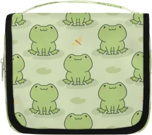 Cute Frog Hanging Toiletry Bag Waterproof Makeup Cosmetic Bag Travel Bag Organizer for Accessories Shampoo Full Sized Container Travel-Essentials Toiletry Bag