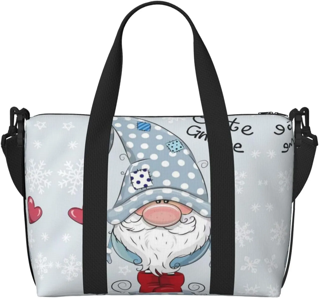 Cute Gnome Hand Travel Bag For Men Women,Stylish Handheld Crossbody Travel Bag For Business Leisure Trave