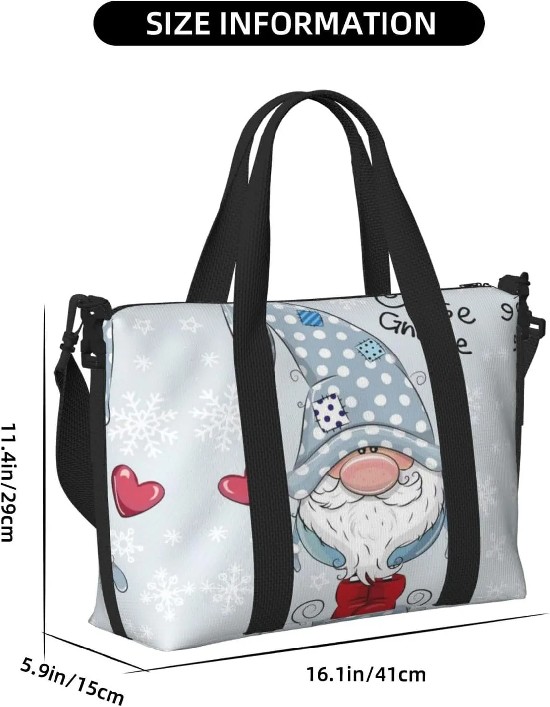 Cute Gnome Hand Travel Bag For Men Women,Stylish Handheld Crossbody Travel Bag For Business Leisure Trave