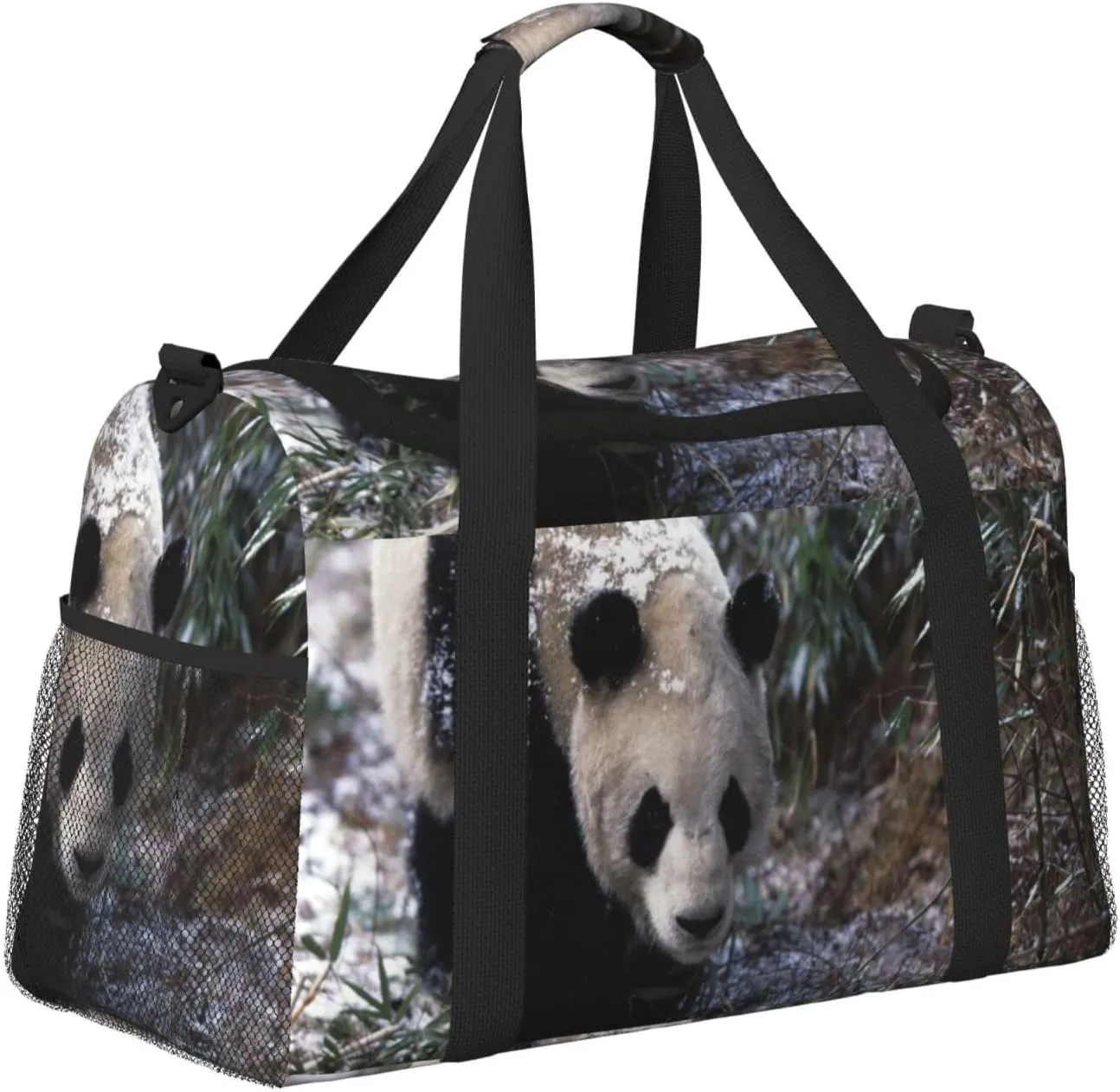 Cute Panda Travel Duffel Bag Large Foldable Waterproof Overnight Bag For Beach Swim Bags Pool Sports Gym