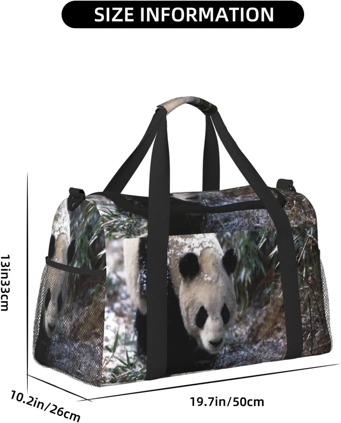 Cute Panda Travel Duffel Bag Large Foldable Waterproof Overnight Bag For Beach Swim Bags Pool Sports Gym