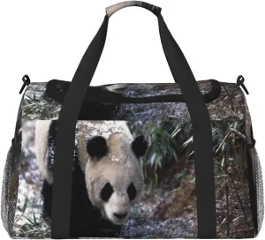 Cute Panda Travel Duffel Bag Large Foldable Waterproof Overnight Bag For Beach Swim Bags Pool Sports Gym