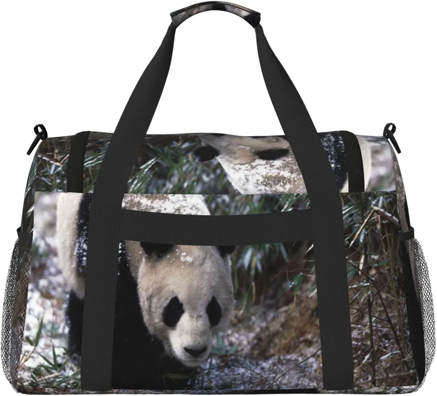 Cute Panda Travel Duffel Bag Large Foldable Waterproof Overnight Bag For Beach Swim Bags Pool Sports Gym