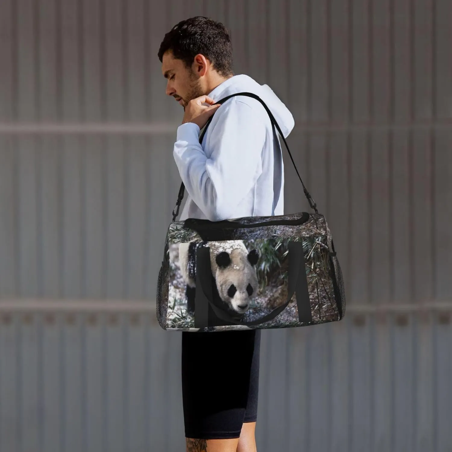 Cute Panda Travel Duffel Bag Large Foldable Waterproof Overnight Bag For Beach Swim Bags Pool Sports Gym