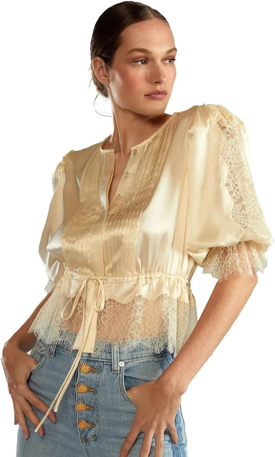Cynthia Rowley Lure Lace Blouse