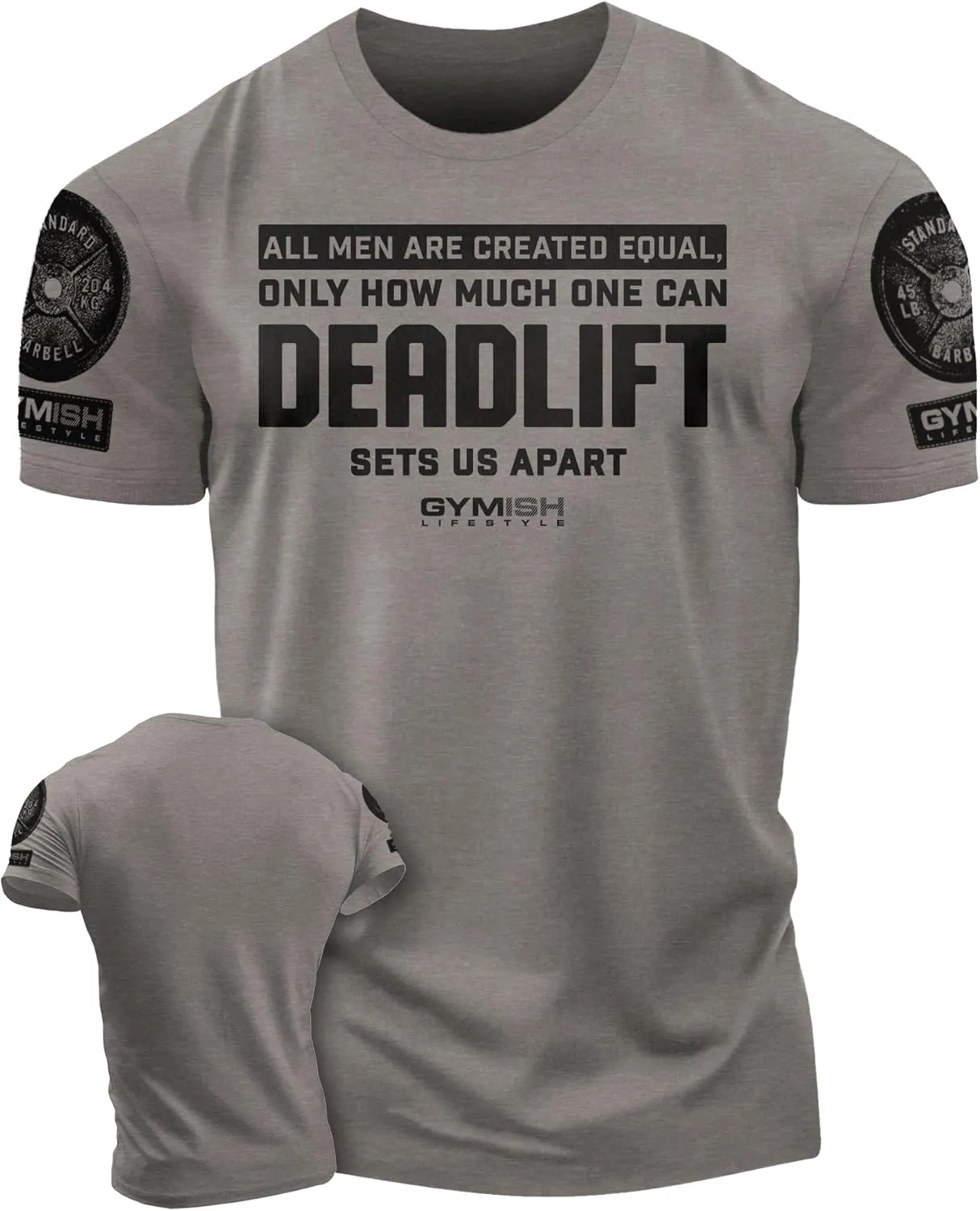 D R DETROIT REBELS Created Equal Deadlift Men's Graphic T-Shirts, Short Sleeve Sports Shirt