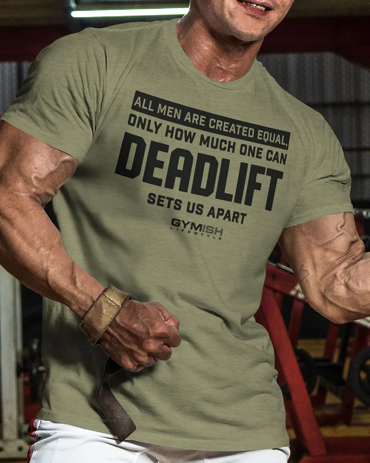 D R DETROIT REBELS Created Equal Deadlift Men's Graphic T-Shirts, Short Sleeve Sports Shirt