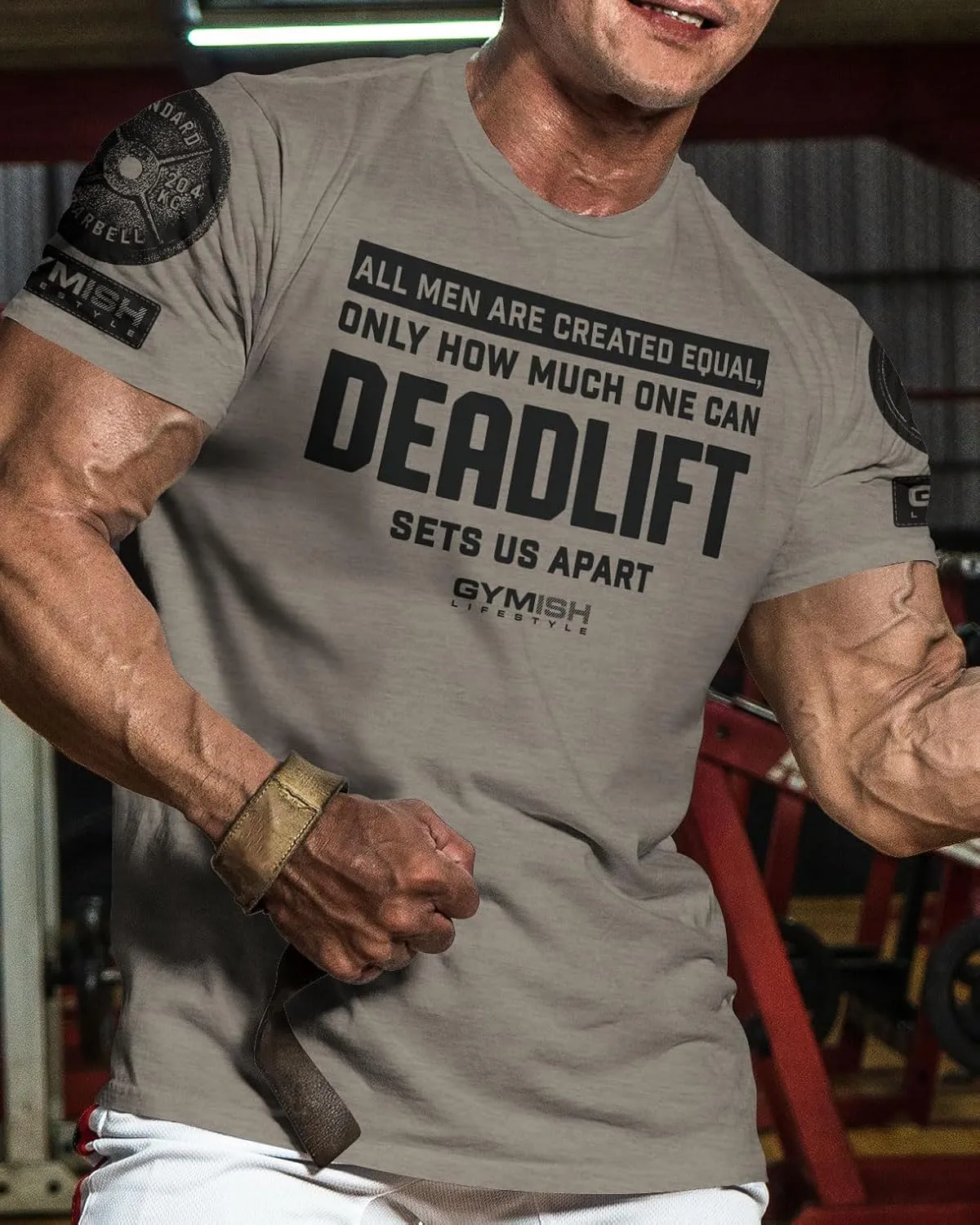 D R DETROIT REBELS Created Equal Deadlift Men's Graphic T-Shirts, Short Sleeve Sports Shirt