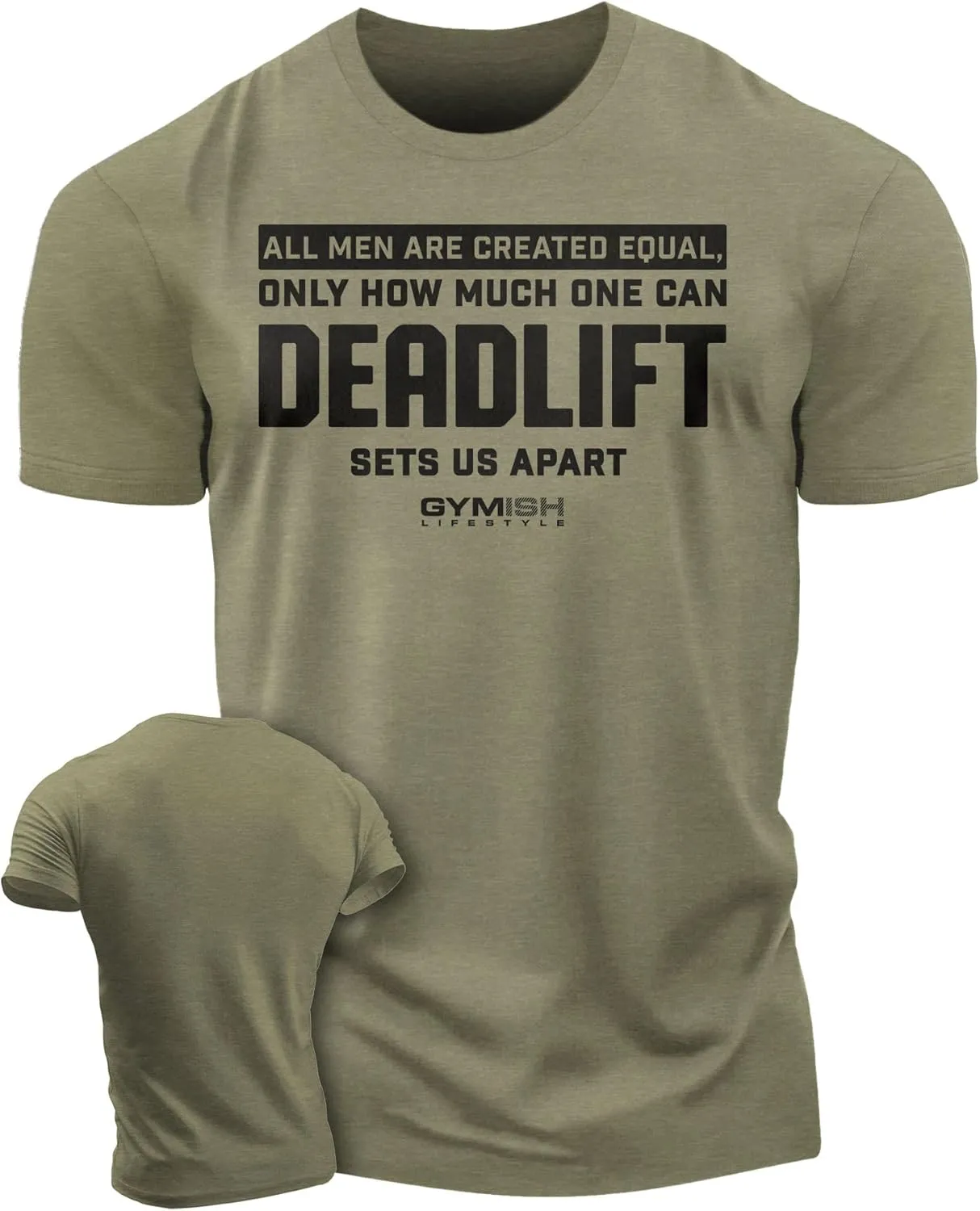 D R DETROIT REBELS Created Equal Deadlift Men's Graphic T-Shirts, Short Sleeve Sports Shirt