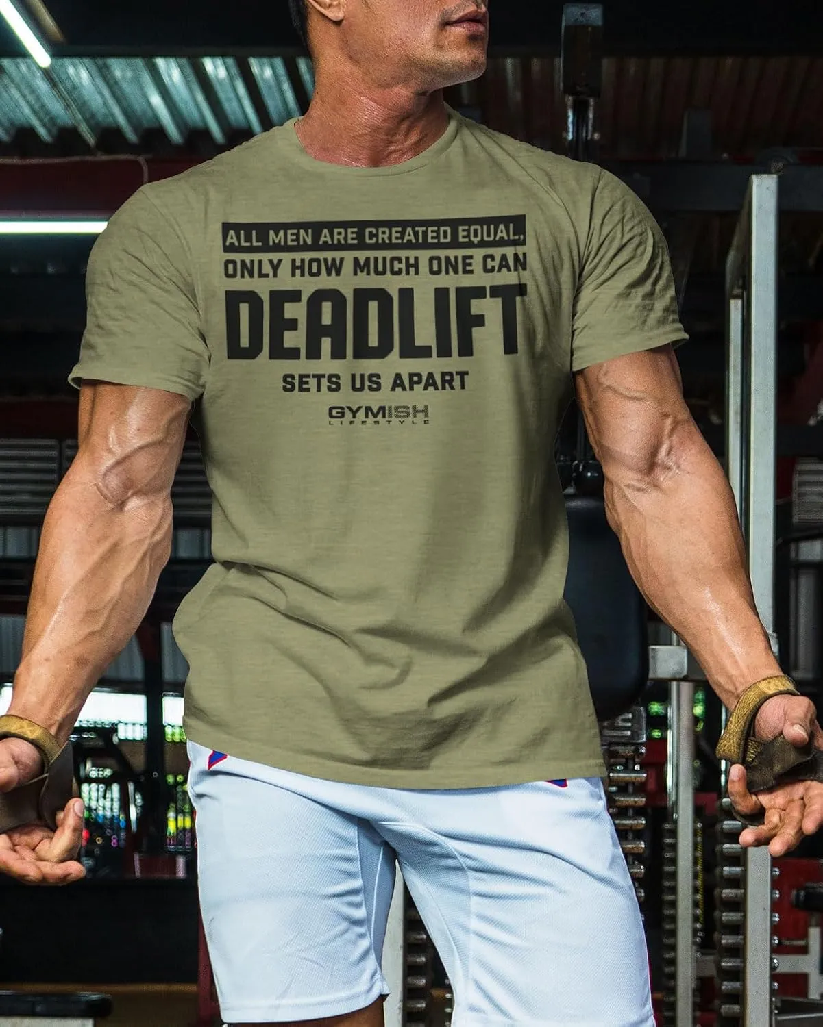 D R DETROIT REBELS Created Equal Deadlift Men's Graphic T-Shirts, Short Sleeve Sports Shirt