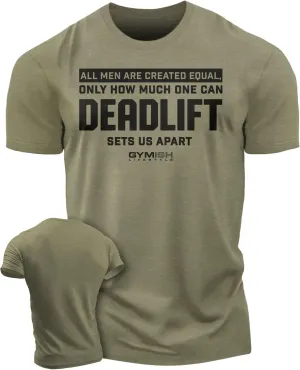 D R DETROIT REBELS Created Equal Deadlift Men's Graphic T-Shirts, Short Sleeve Sports Shirt