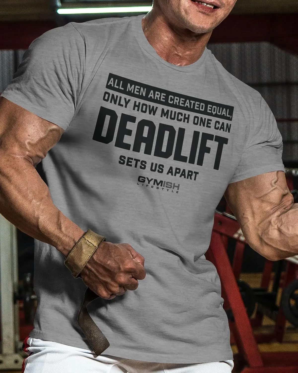 D R DETROIT REBELS Created Equal Deadlift Men's Graphic T-Shirts, Short Sleeve Sports Shirt