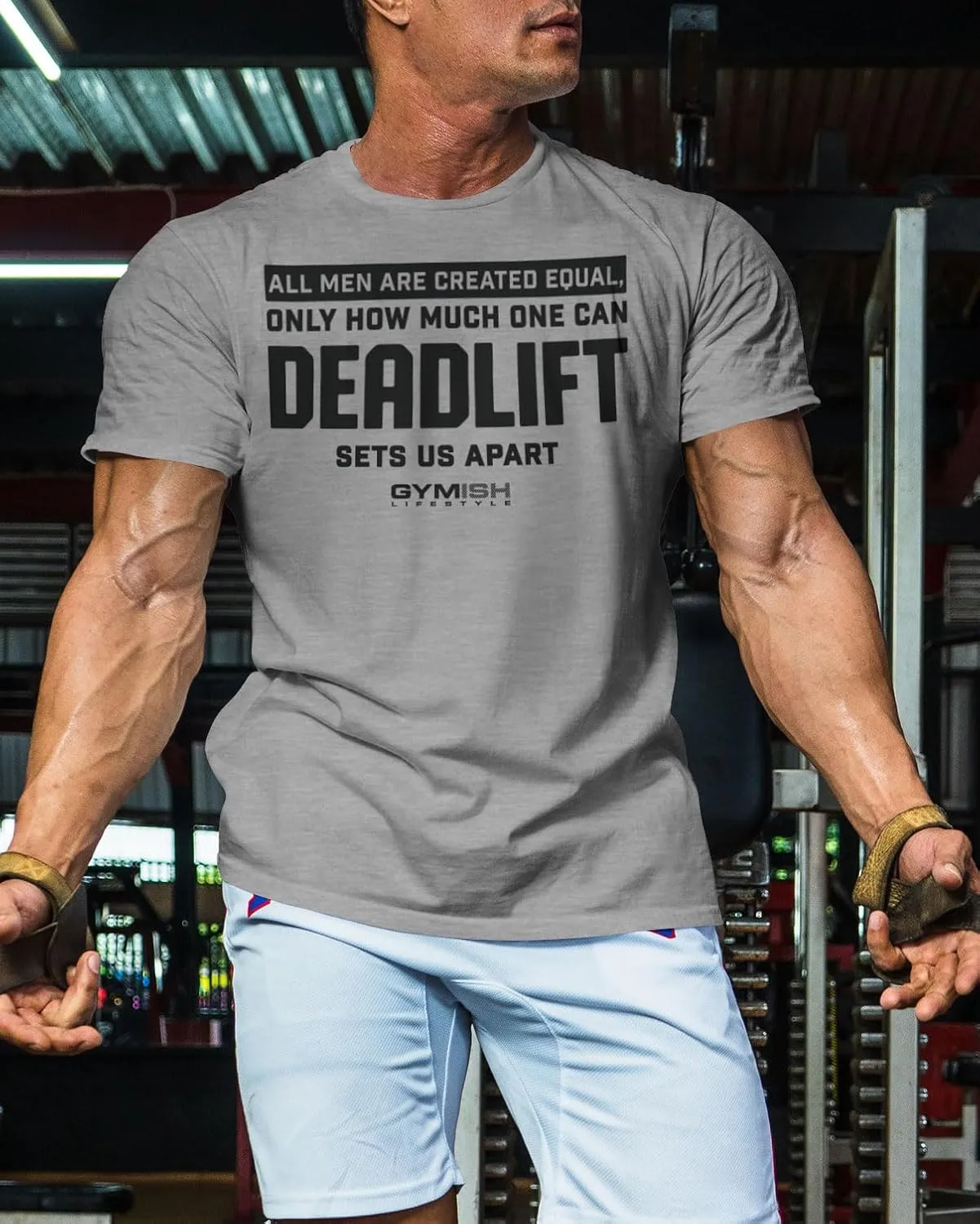 D R DETROIT REBELS Created Equal Deadlift Men's Graphic T-Shirts, Short Sleeve Sports Shirt