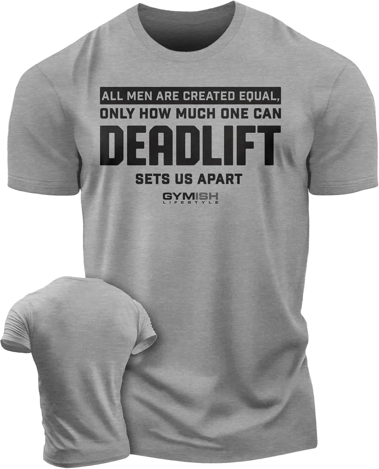 D R DETROIT REBELS Created Equal Deadlift Men's Graphic T-Shirts, Short Sleeve Sports Shirt