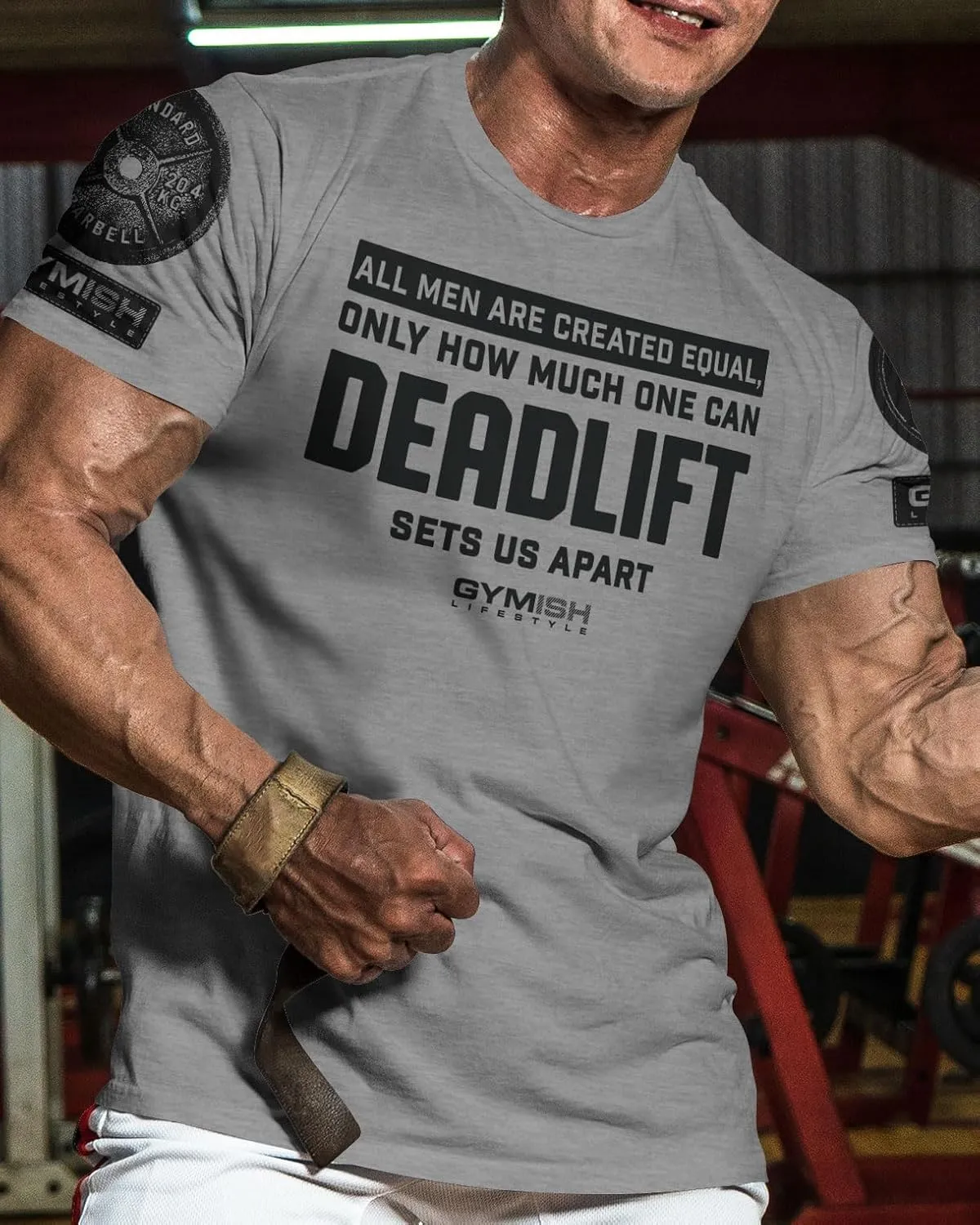 D R DETROIT REBELS Created Equal Deadlift Men's Graphic T-Shirts, Short Sleeve Sports Shirt