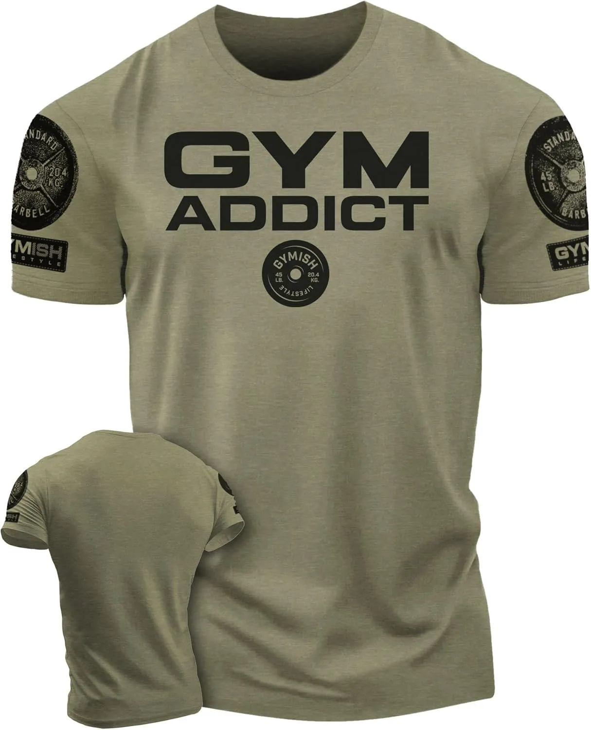 D R DETROIT REBELS Iron Gym Addict Workout Shirt for Men, Motivation Bodybuilding T-Shirt