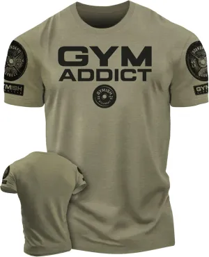 D R DETROIT REBELS Iron Gym Addict Workout Shirt for Men, Motivation Bodybuilding T-Shirt