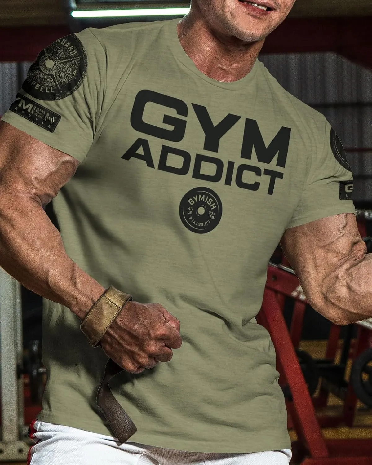 D R DETROIT REBELS Iron Gym Addict Workout Shirt for Men, Motivation Bodybuilding T-Shirt