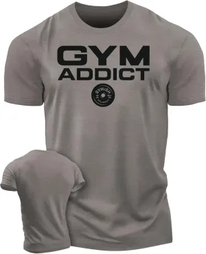 D R DETROIT REBELS Iron Gym Addict Workout Shirt for Men, Motivation Bodybuilding T-Shirt