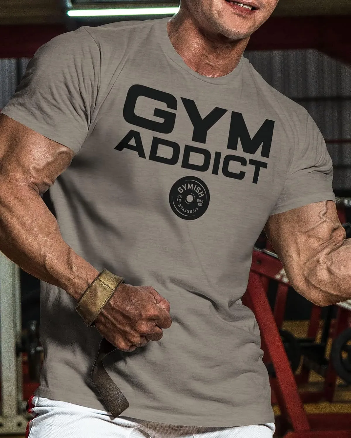 D R DETROIT REBELS Iron Gym Addict Workout Shirt for Men, Motivation Bodybuilding T-Shirt