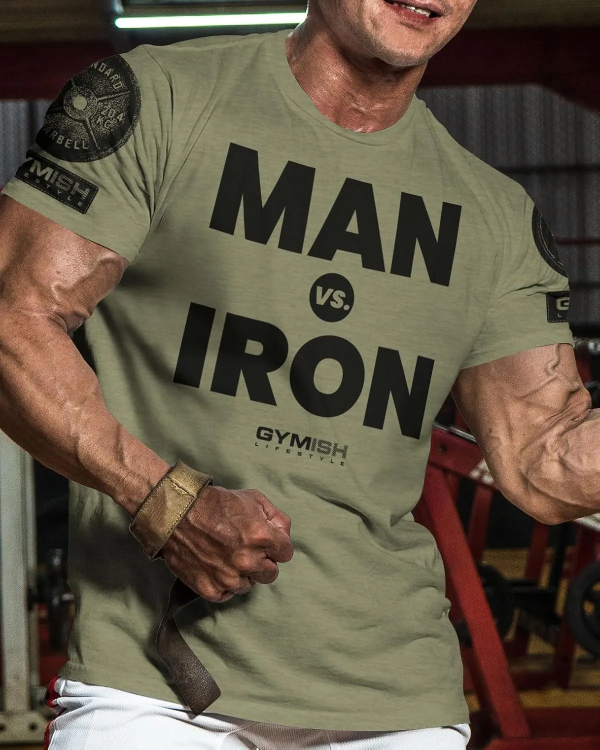 D R DETROIT REBELS Man Vs. Iron Gym Workout Shirts for Men Powerlifting Gym T-Shirt