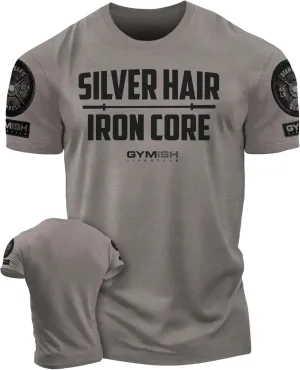 D R DETROIT REBELS Silver Hair, Iron Core Men's Weightlifting T-Shirt for Gym Workout