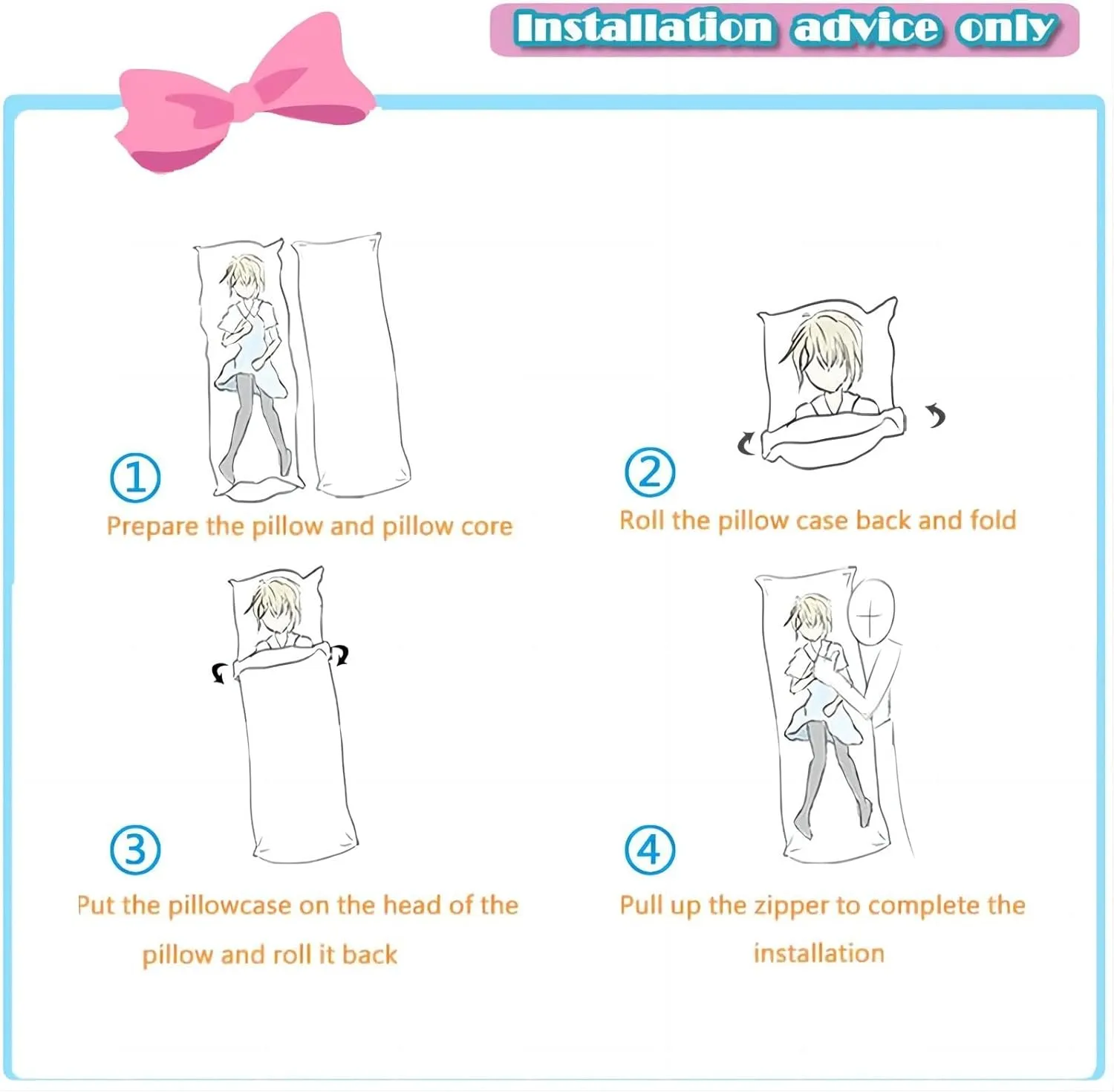 Dakimakura Huohuo Body Pillowcase Double-Sided Printed Full Color Anime Dakimakura Cover Uncensored Dakimakura