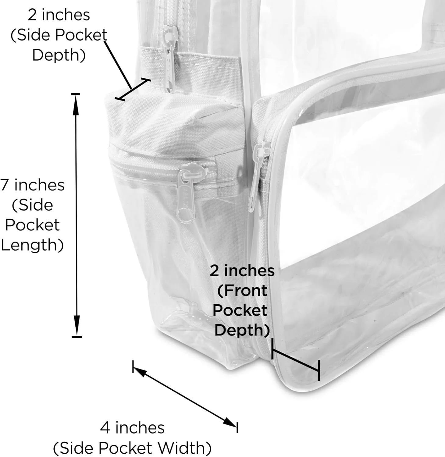 DALIX Wholesale Clear Backpacks Small Book Bags 50 Pc (White)