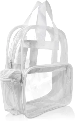 DALIX Wholesale Clear Backpacks Small Book Bags 50 Pc (White)