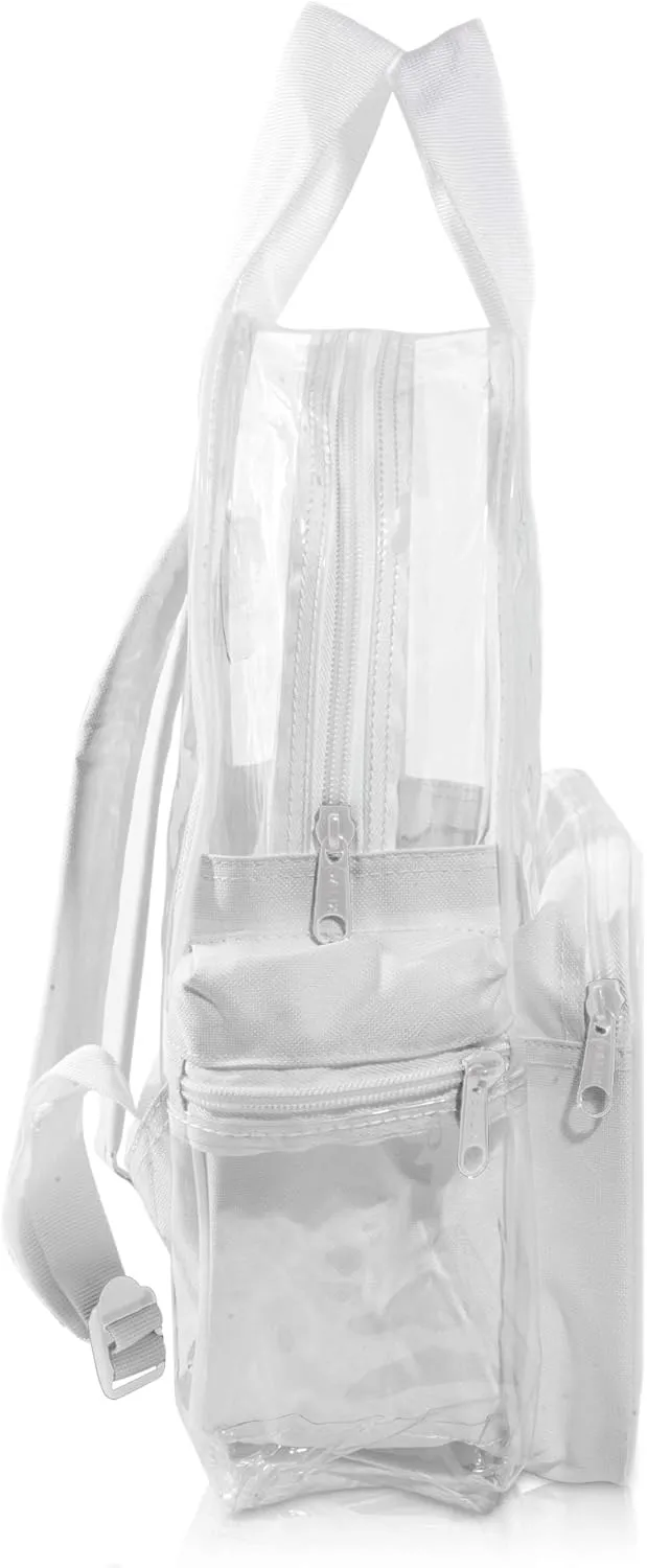 DALIX Wholesale Clear Backpacks Small Book Bags 50 Pc (White)