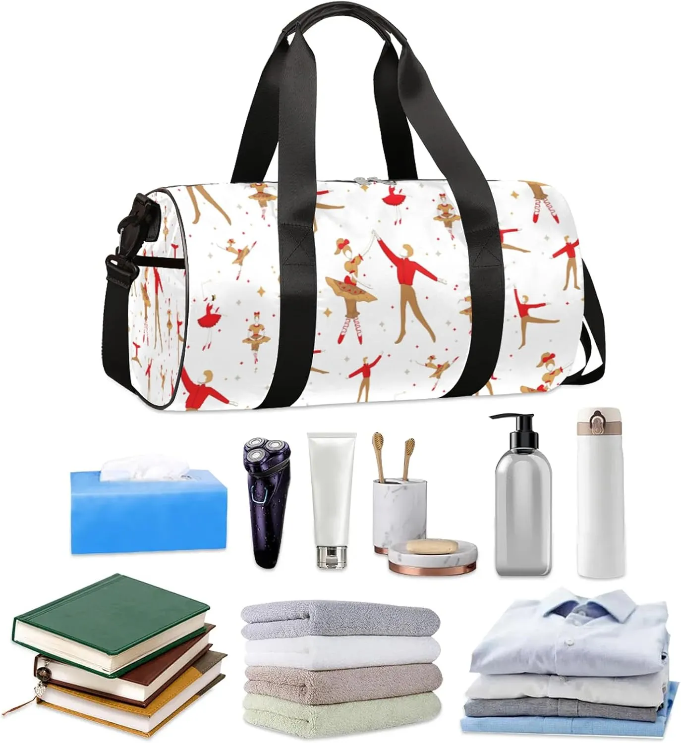 Dance Abstract Sports Gym Bag for Men Women Lightweight Travel Duffle Bag with Shoulder Strap Waterproof Carry On Weekender Overnight Bag for Travel Sports Gym
