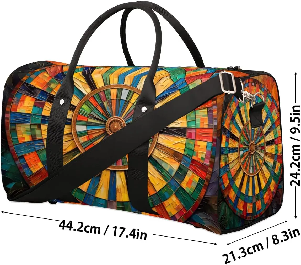 Darts Board Sports Travel Duffel Bag for Women Men Waterproof Foldable Overnight Weekender Bag Large Capacity Sports Gym Bag