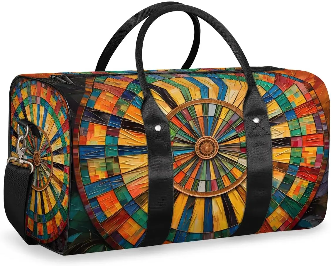 Darts Board Sports Travel Duffel Bag for Women Men Waterproof Foldable Overnight Weekender Bag Large Capacity Sports Gym Bag