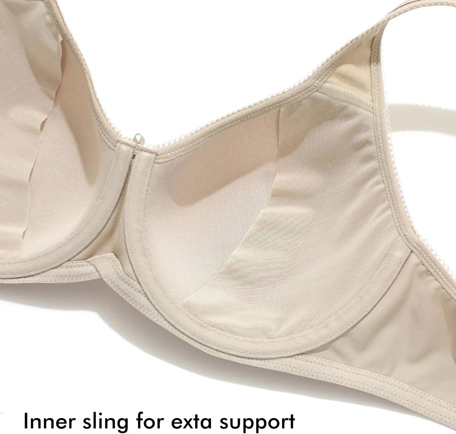 DELIMIRA Women's Seamless Tshirt Bras Plus Size Full Coverage Underwire Lightly Lined Bra Up to F