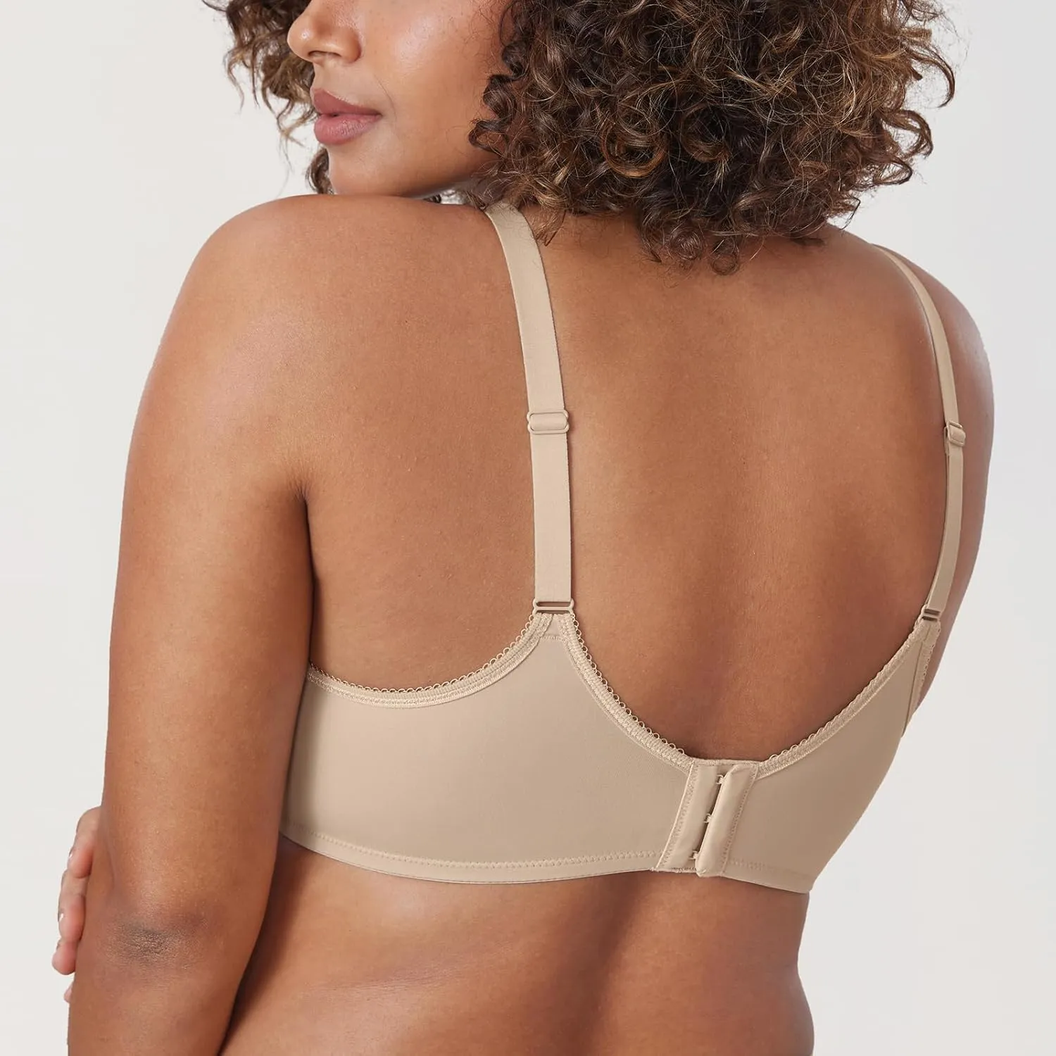 DELIMIRA Women's Seamless Tshirt Bras Plus Size Full Coverage Underwire Lightly Lined Bra Up to F