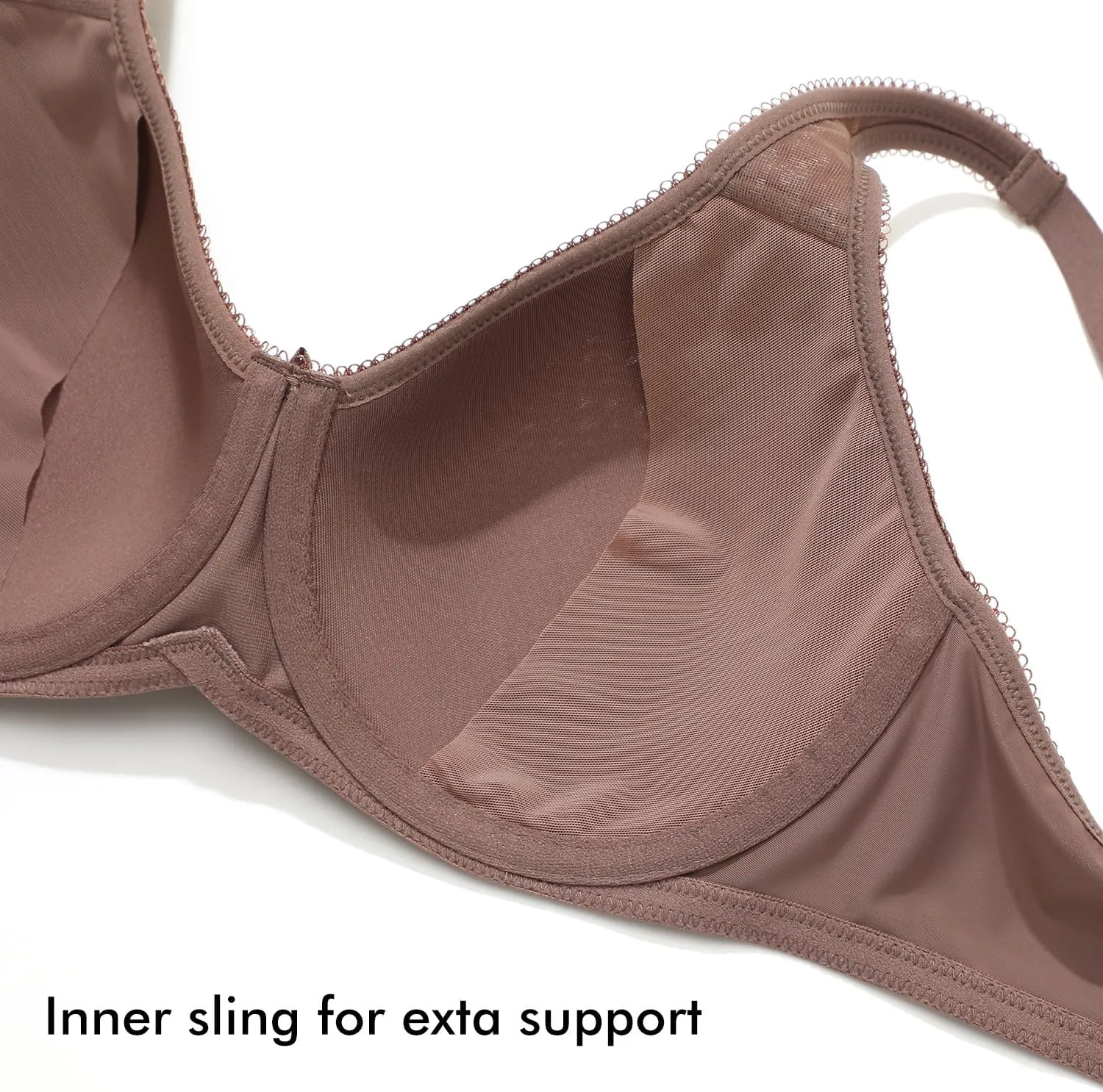 DELIMIRA Women's Seamless Tshirt Bras Plus Size Full Coverage Underwire Lightly Lined Bra Up to F