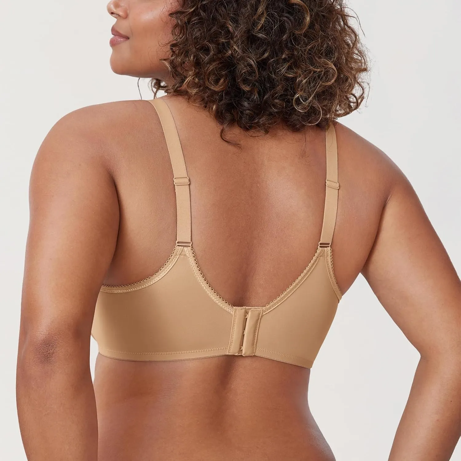 DELIMIRA Women's Seamless Tshirt Bras Plus Size Full Coverage Underwire Lightly Lined Bra Up to F