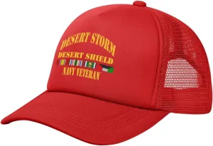 Desert Storm Desert Shield Navy Veteran Mesh Hat Baseball Cap for Men Women Adjustable Trucker Hat Dad Hat
