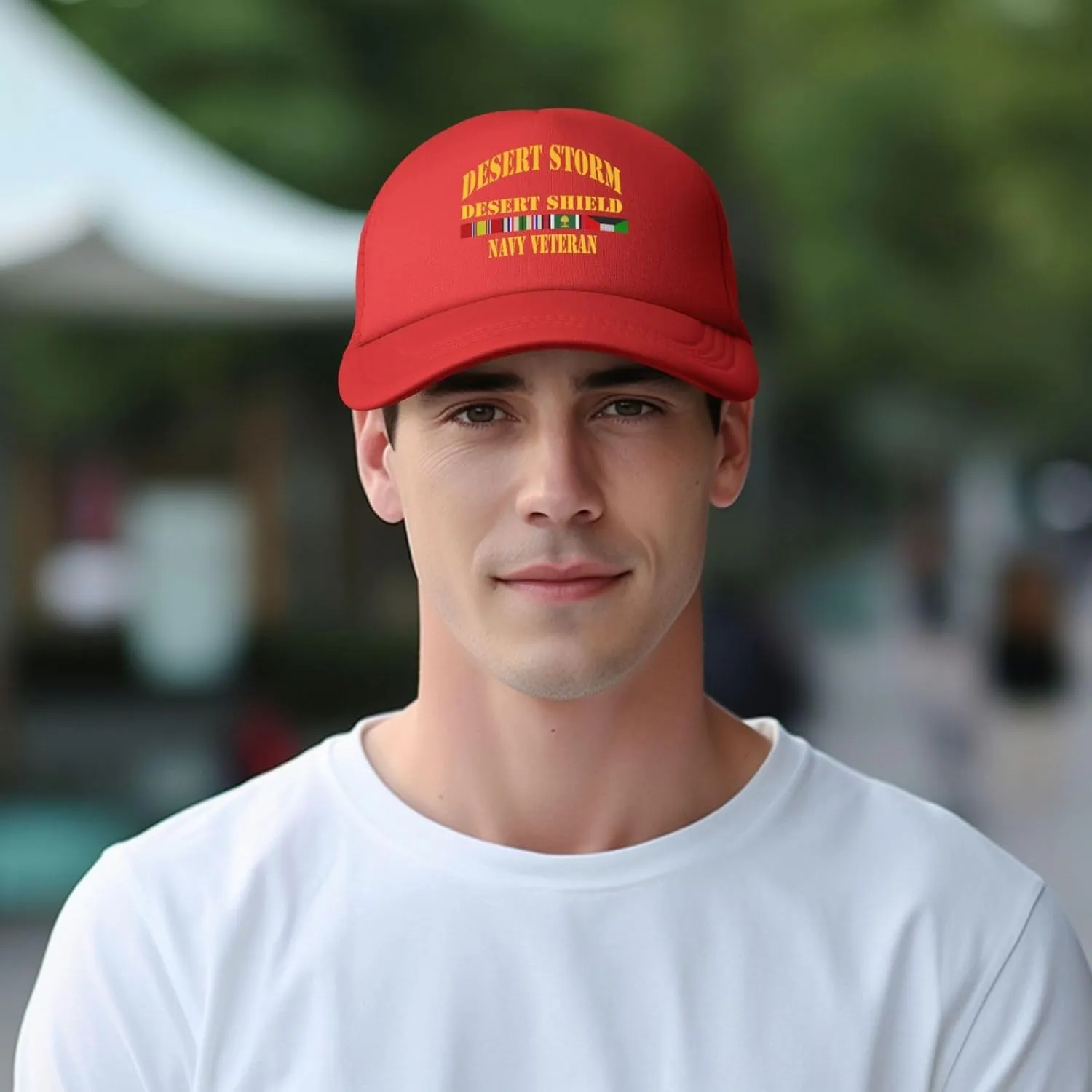 Desert Storm Desert Shield Navy Veteran Mesh Hat Baseball Cap for Men Women Adjustable Trucker Hat Dad Hat