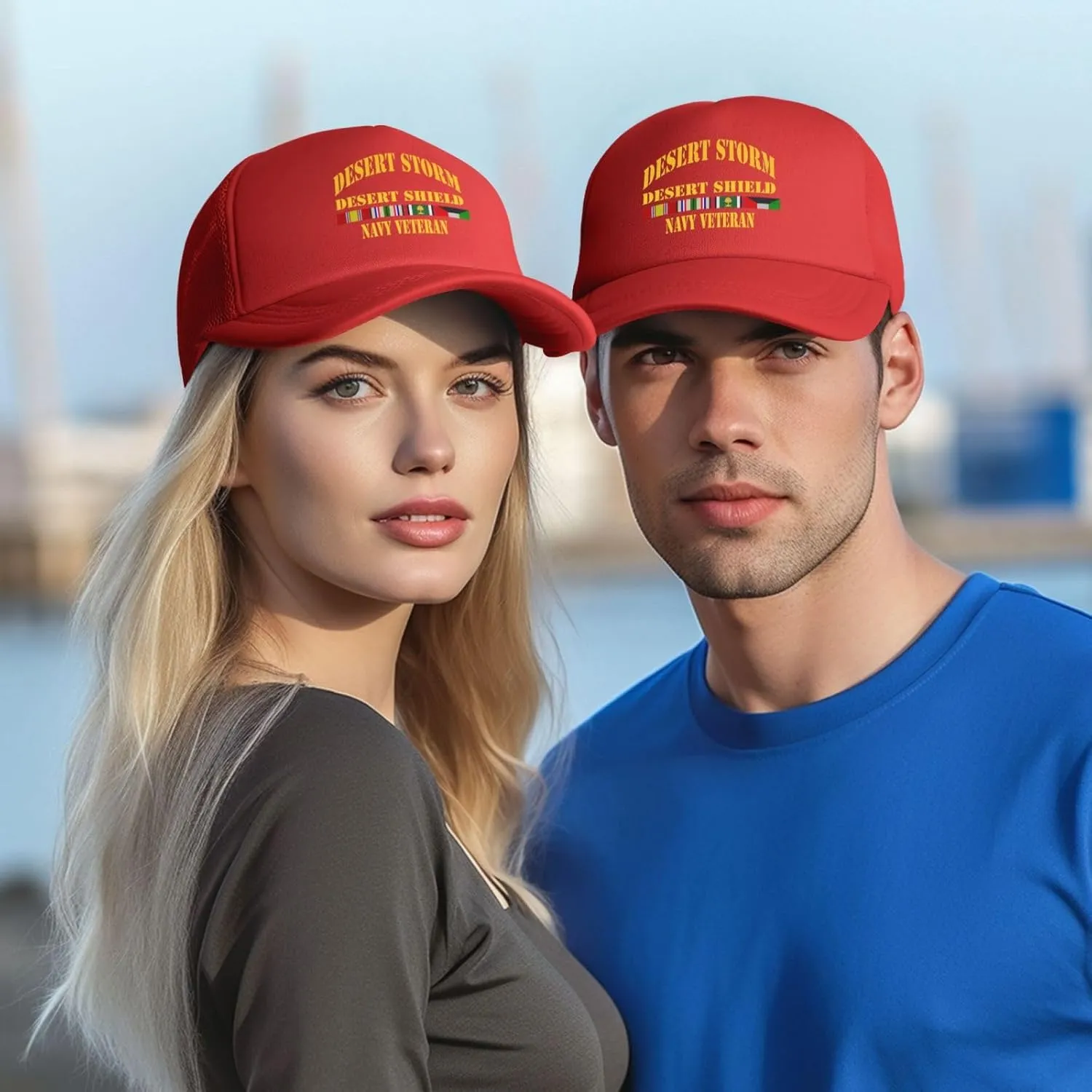 Desert Storm Desert Shield Navy Veteran Mesh Hat Baseball Cap for Men Women Adjustable Trucker Hat Dad Hat