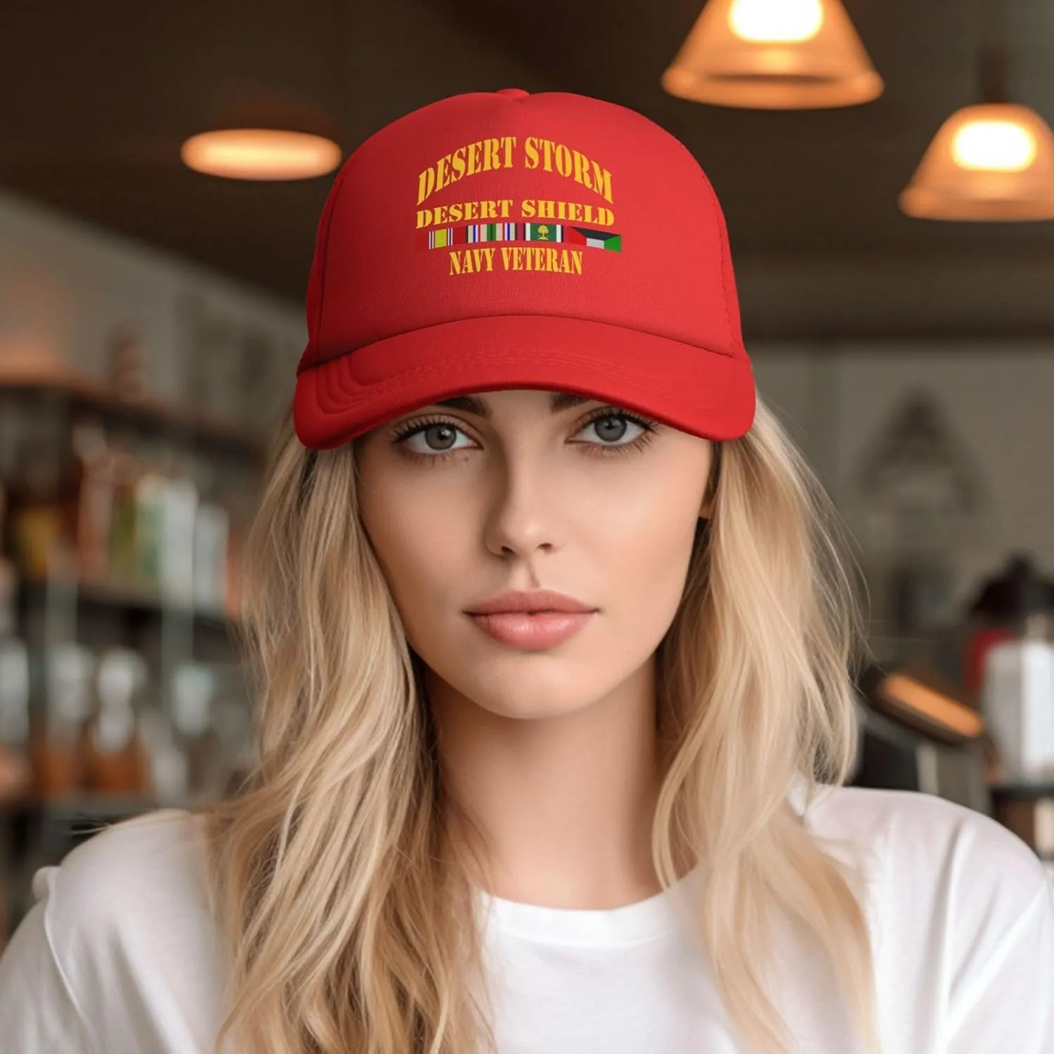 Desert Storm Desert Shield Navy Veteran Mesh Hat Baseball Cap for Men Women Adjustable Trucker Hat Dad Hat