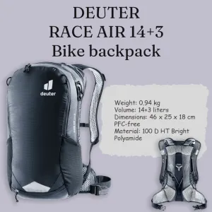 Deuter Race Air 14 3 (Black) | Bike Backpack | 14 3 liters