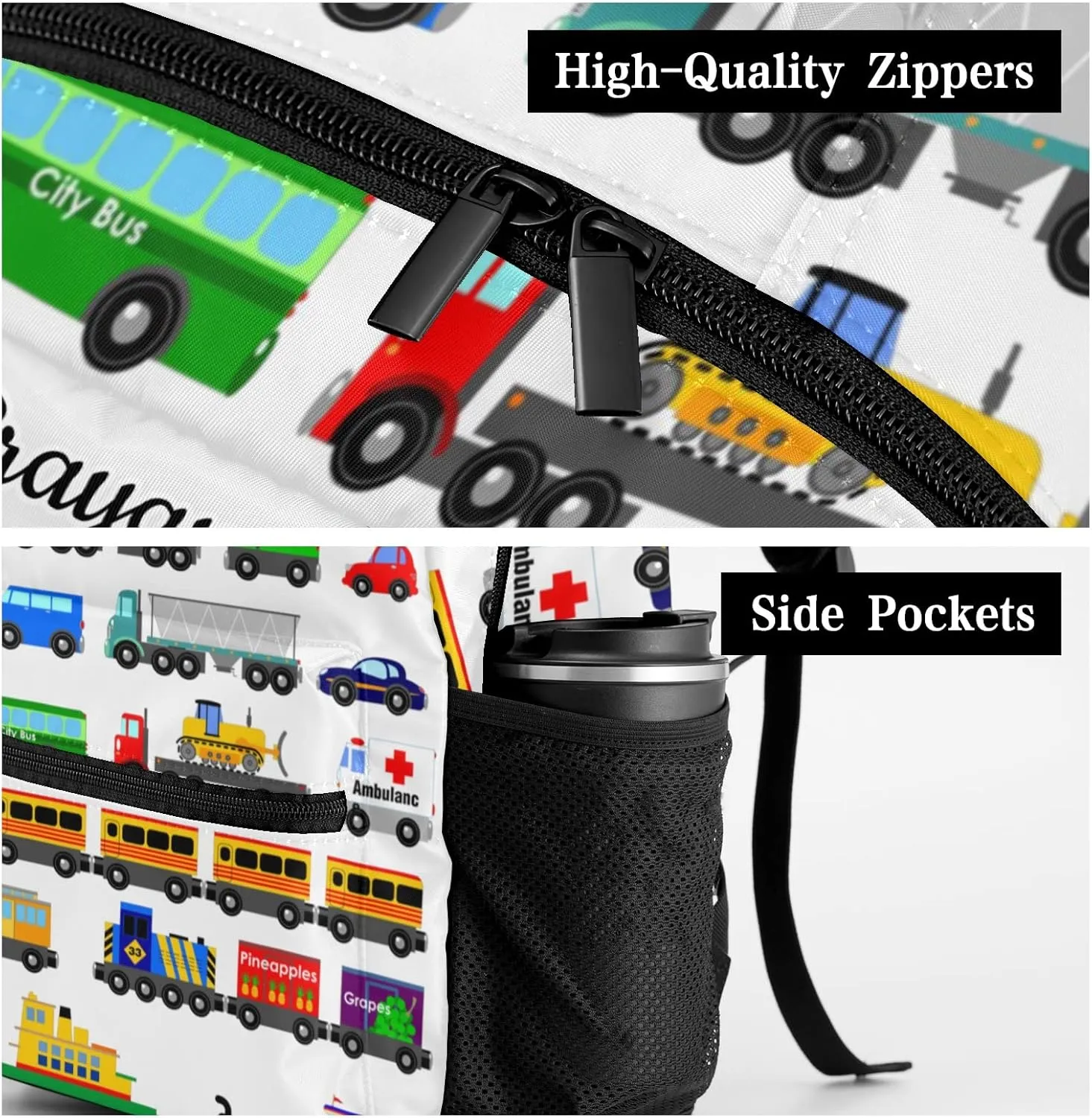 Deven Truck Plane Car Personalized Kids Backpack for Boy/Girl Teen Primary School Daypack Travel Bag Bookbag