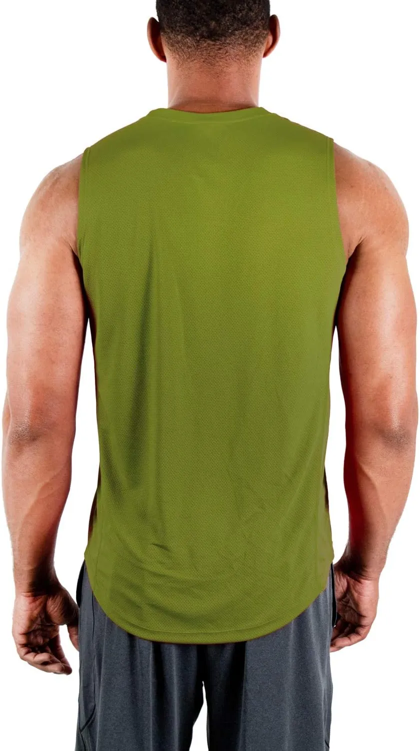 DEVOPS 3 Pack Men's Muscle Shirts Sleeveless Dry Fit Gym Workout Tank Top