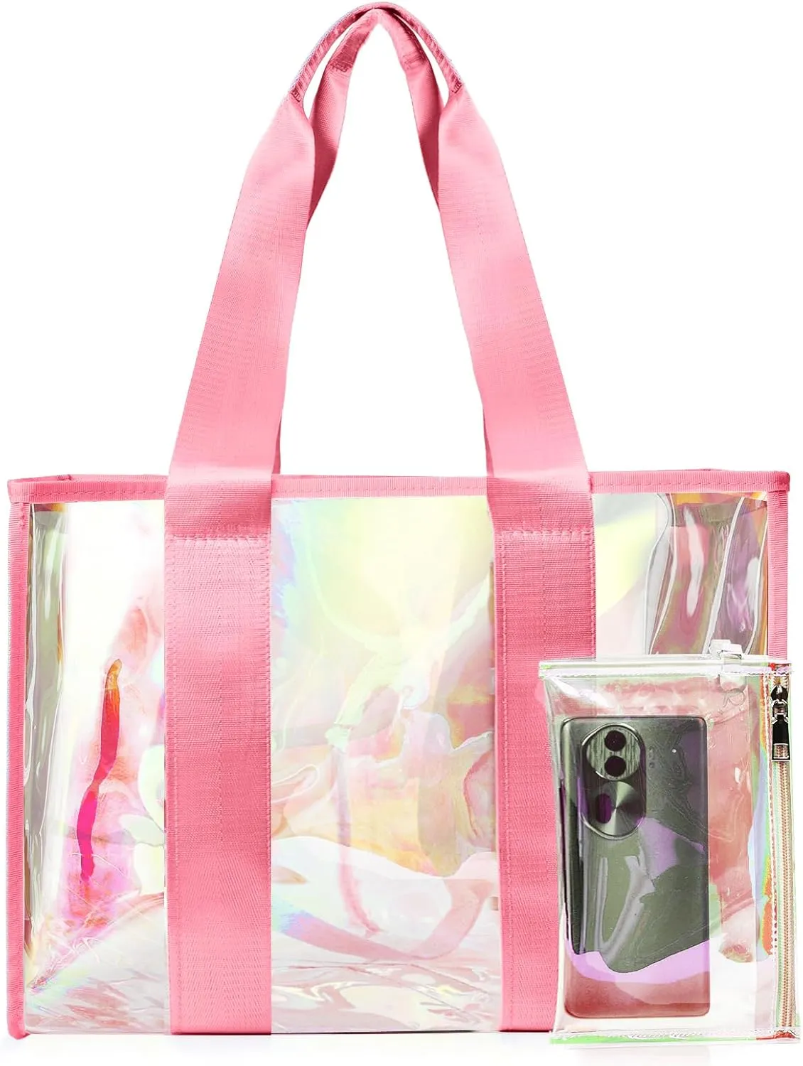 Didida Large Beach Tote Bag For Women 26L With Touch Screen Phone Bag Clear Waterproof Sandproof Beach Shoulder Bag Handbag