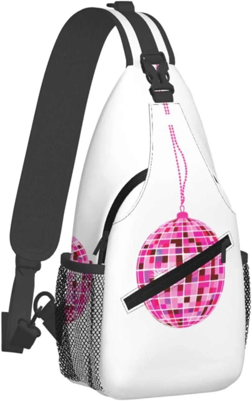 Disco Ball Rings Sling Bag For Men Crossbody Backpack,Women Shoulder Bag For Travel Sport