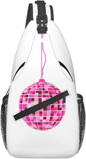Disco Ball Rings Sling Bag For Men Crossbody Backpack,Women Shoulder Bag For Travel Sport