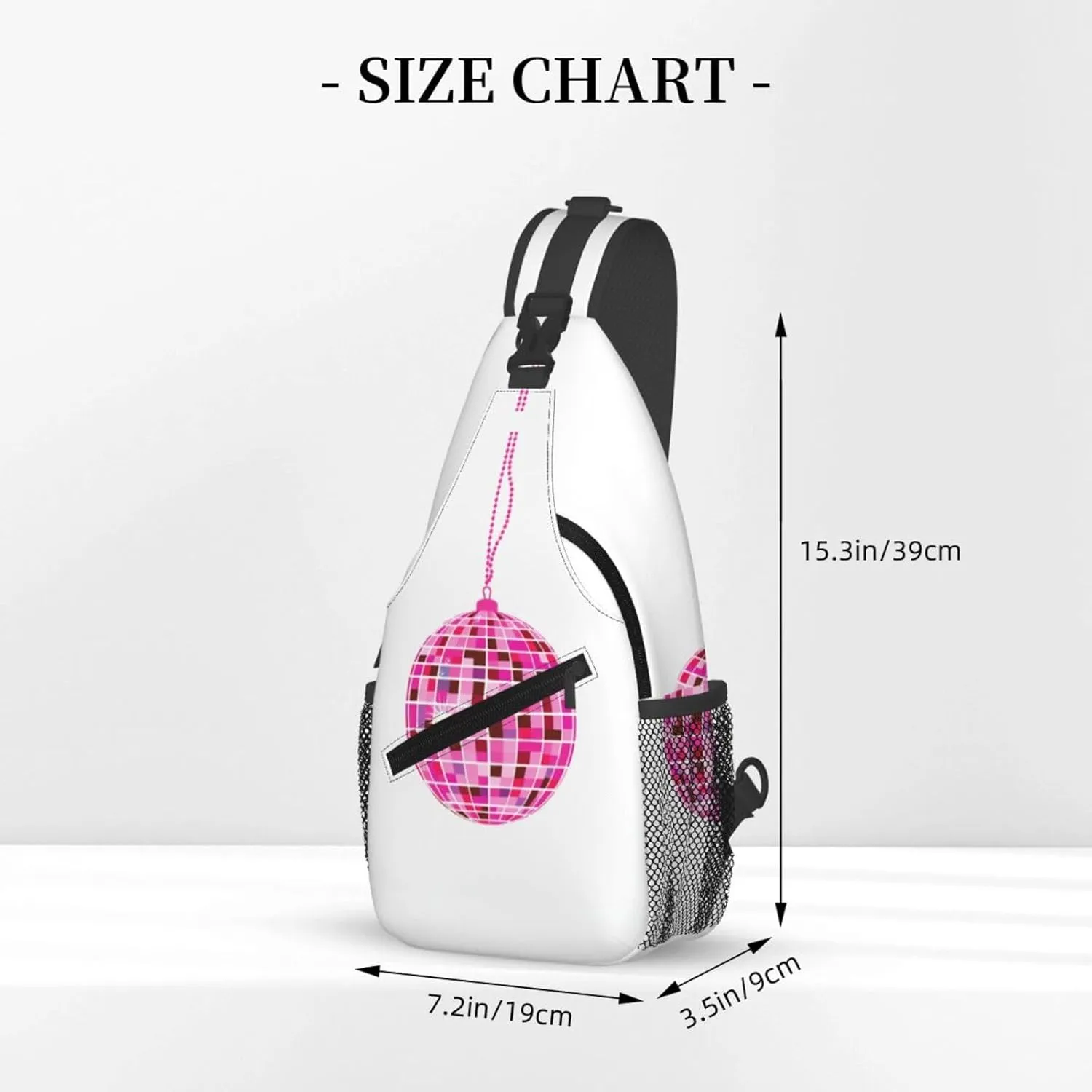 Disco Ball Rings Sling Bag For Men Crossbody Backpack,Women Shoulder Bag For Travel Sport