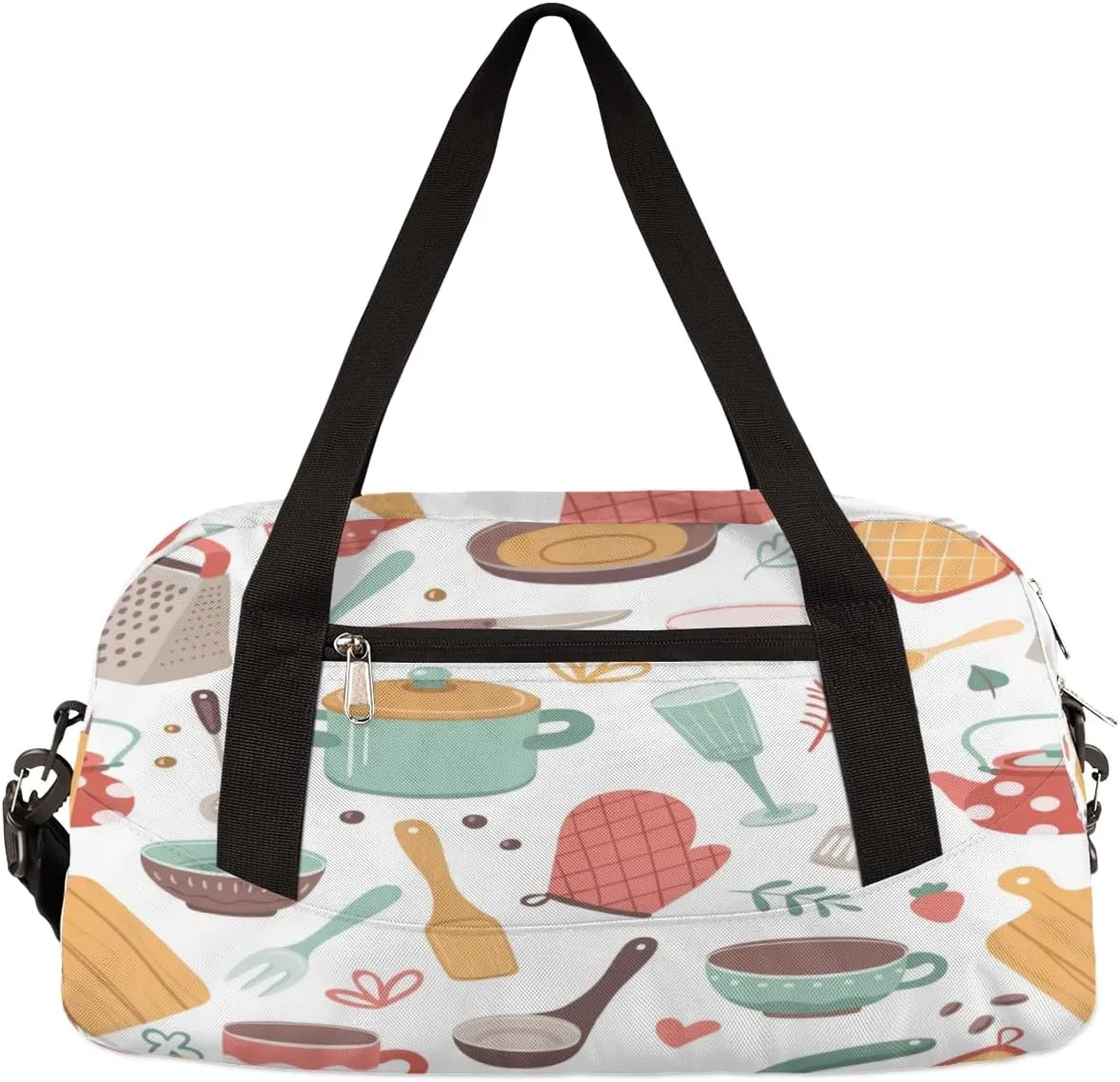 Dish Pattern Kids Duffle Bag for Boys Girls,Kitchen Oven Glove Sport Gym Bag Kids Carry On Size Ideal for School Practice Ballet Weekender Travel Duffel Bag